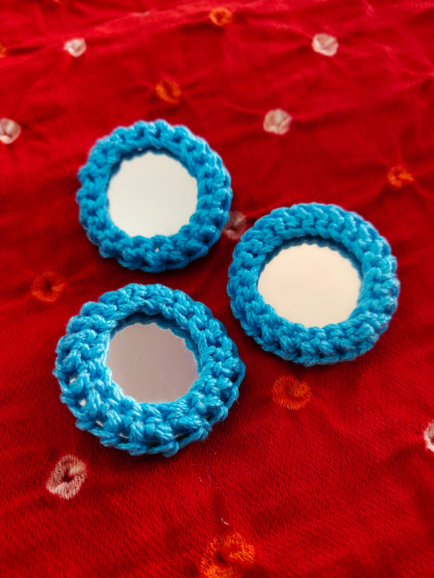 SKY BLUE Mirror Buttons