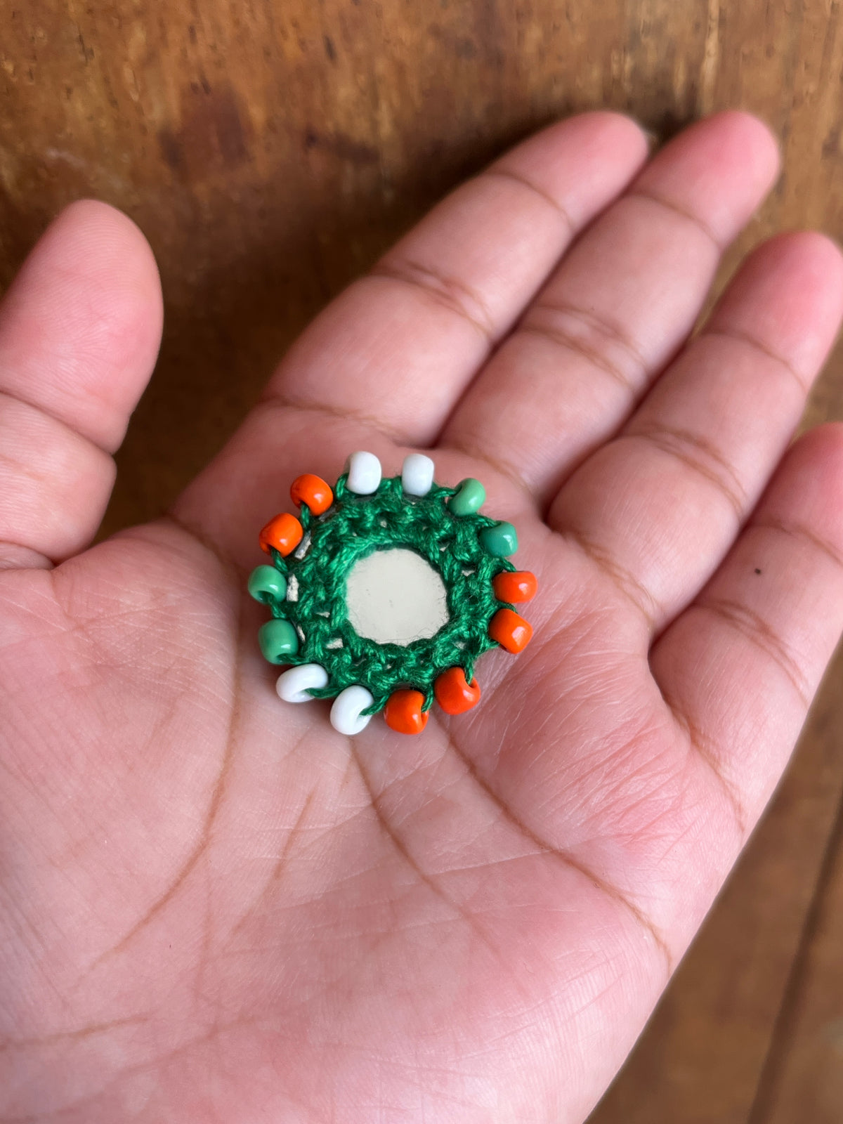Beaded Mini Mirror Buttons