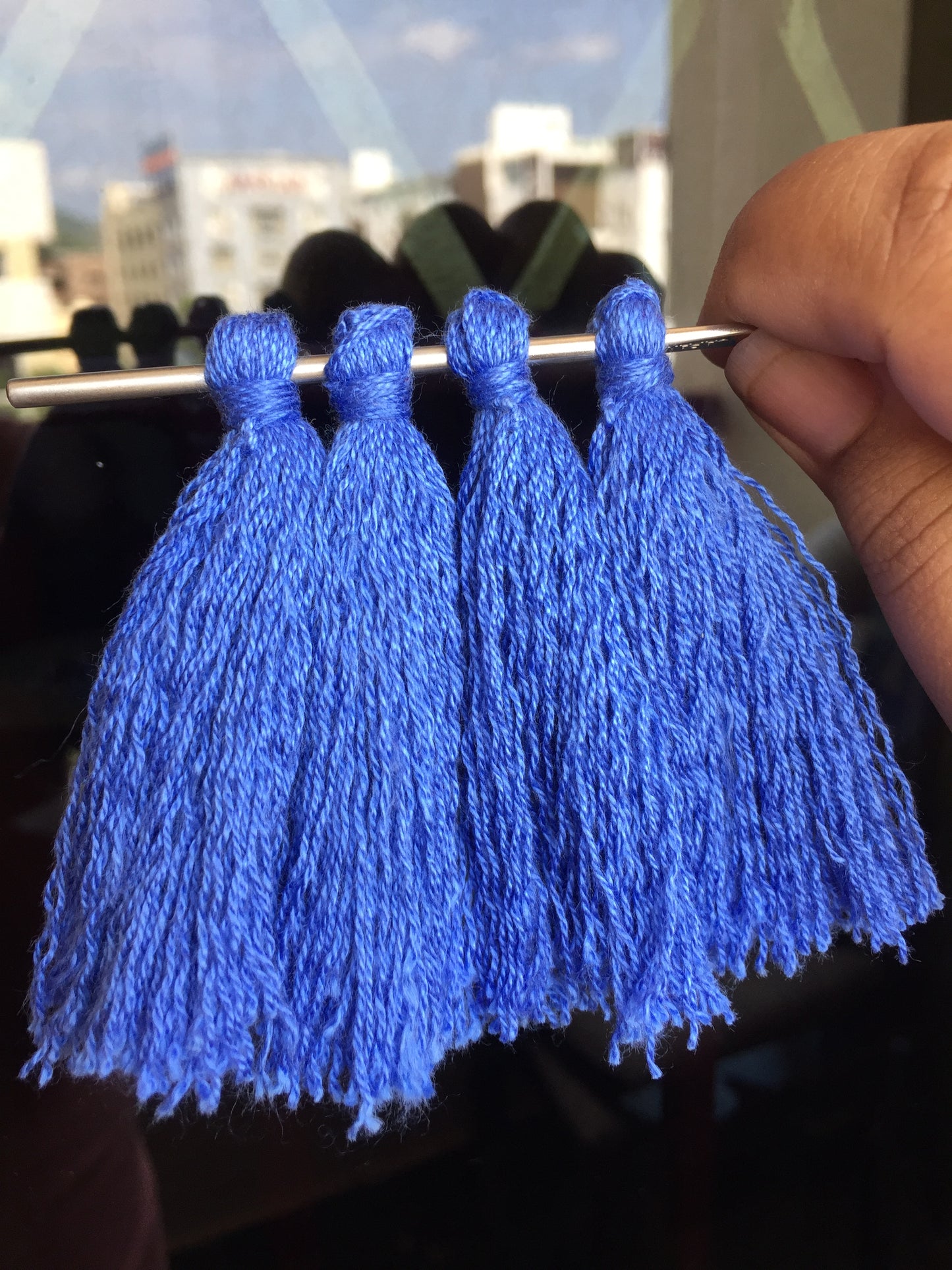 DENIM BLUE Thread Tassels