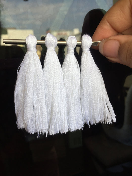 WHITE Thread Tassels