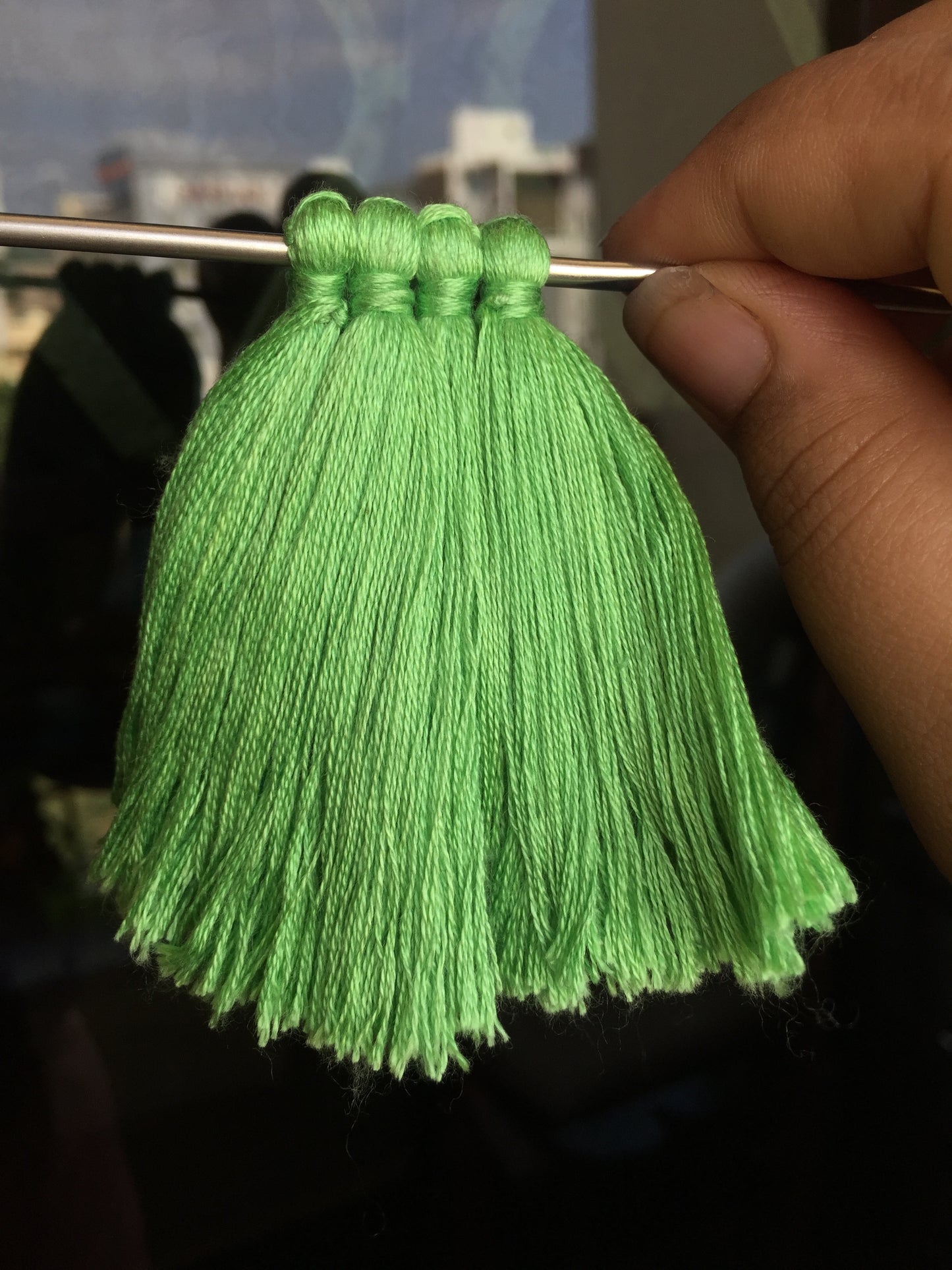 PARROT GREEN Thread Tassels
