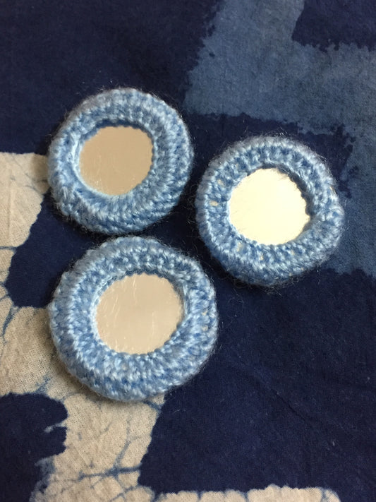 ENGLISH BLUE Mirror Buttons