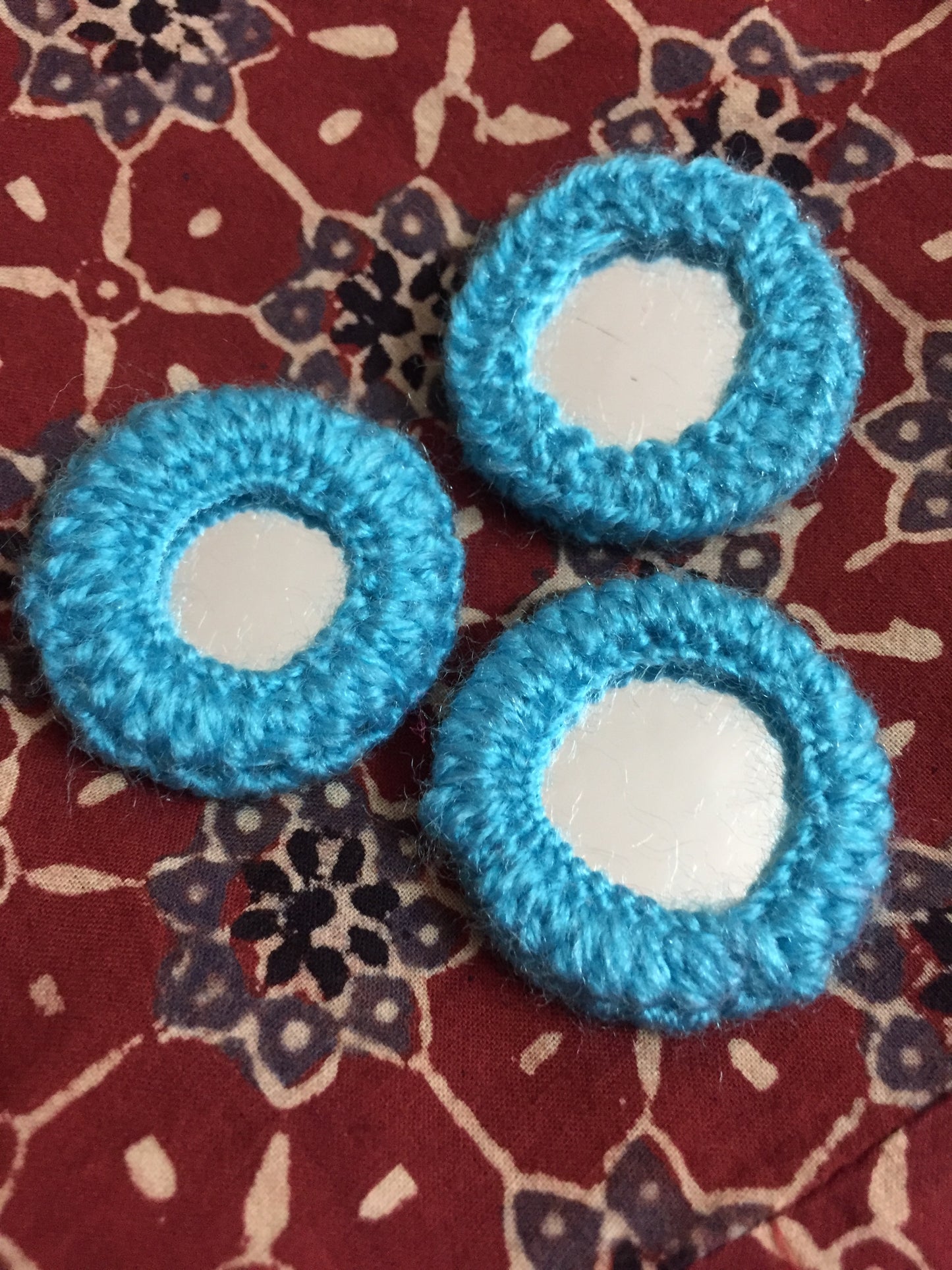 SKY BLUE Mirror Buttons