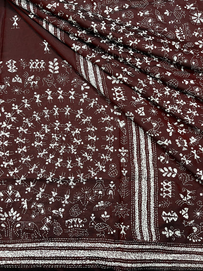 WARLI Kanthawork Saree