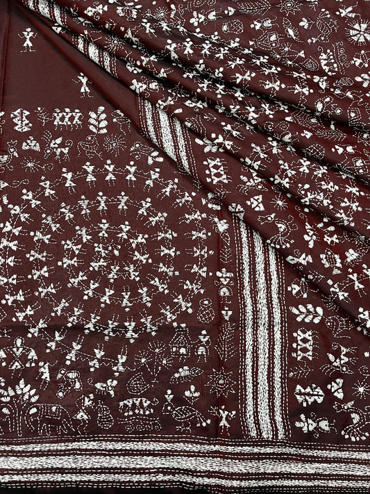 WARLI Kanthawork Saree