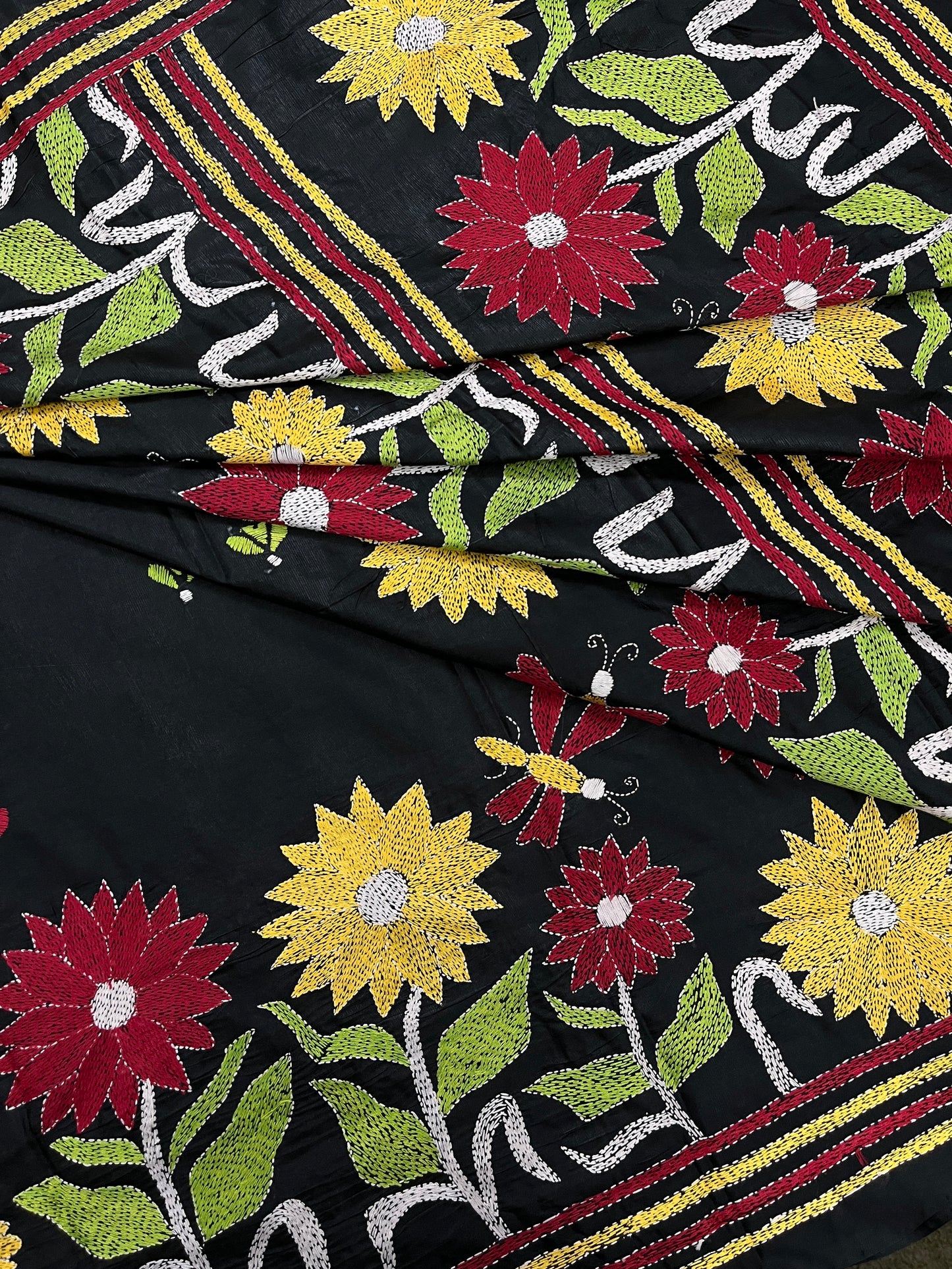 SUNFLOWER Kanthawork Saree
