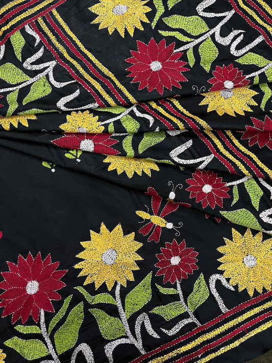 SUNFLOWER Kanthawork Saree