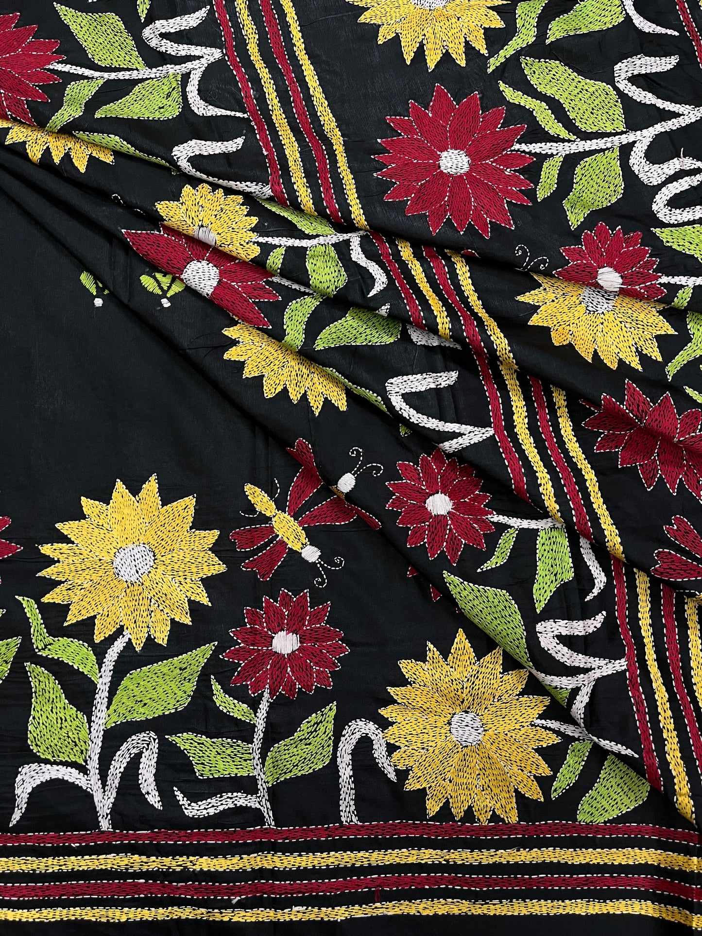 SUNFLOWER Kanthawork Saree