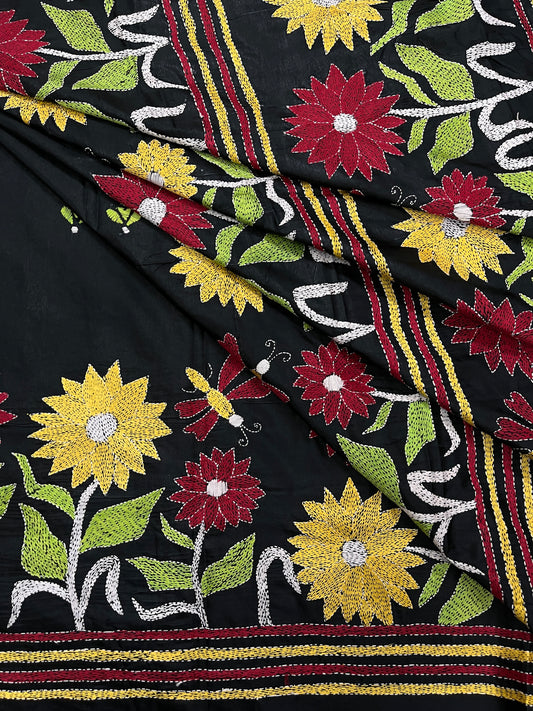 SUNFLOWER Kanthawork Saree