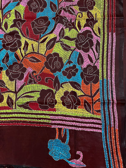 GULAABO Kanthawork Saree