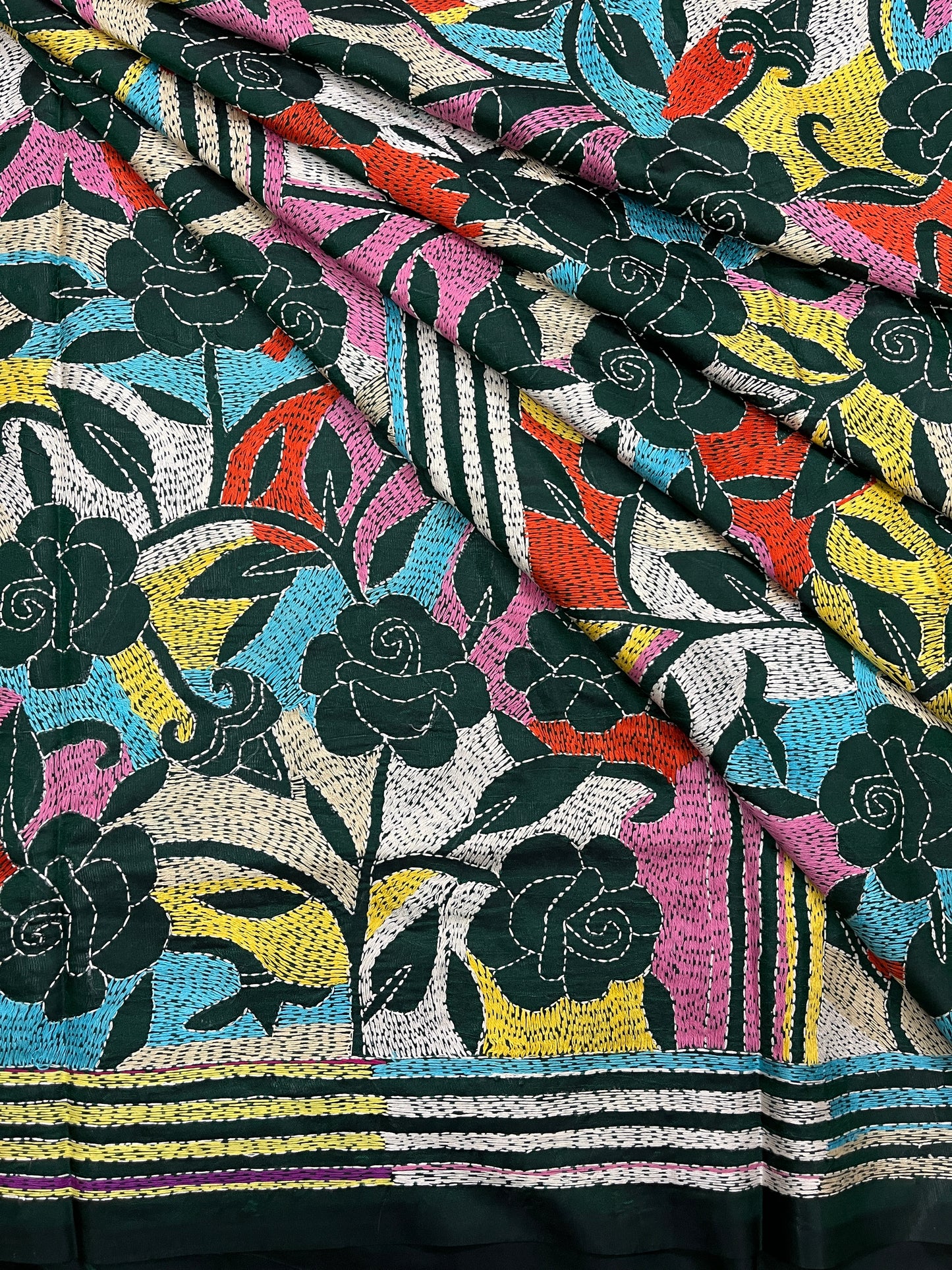 GULAABO Kanthawork Saree