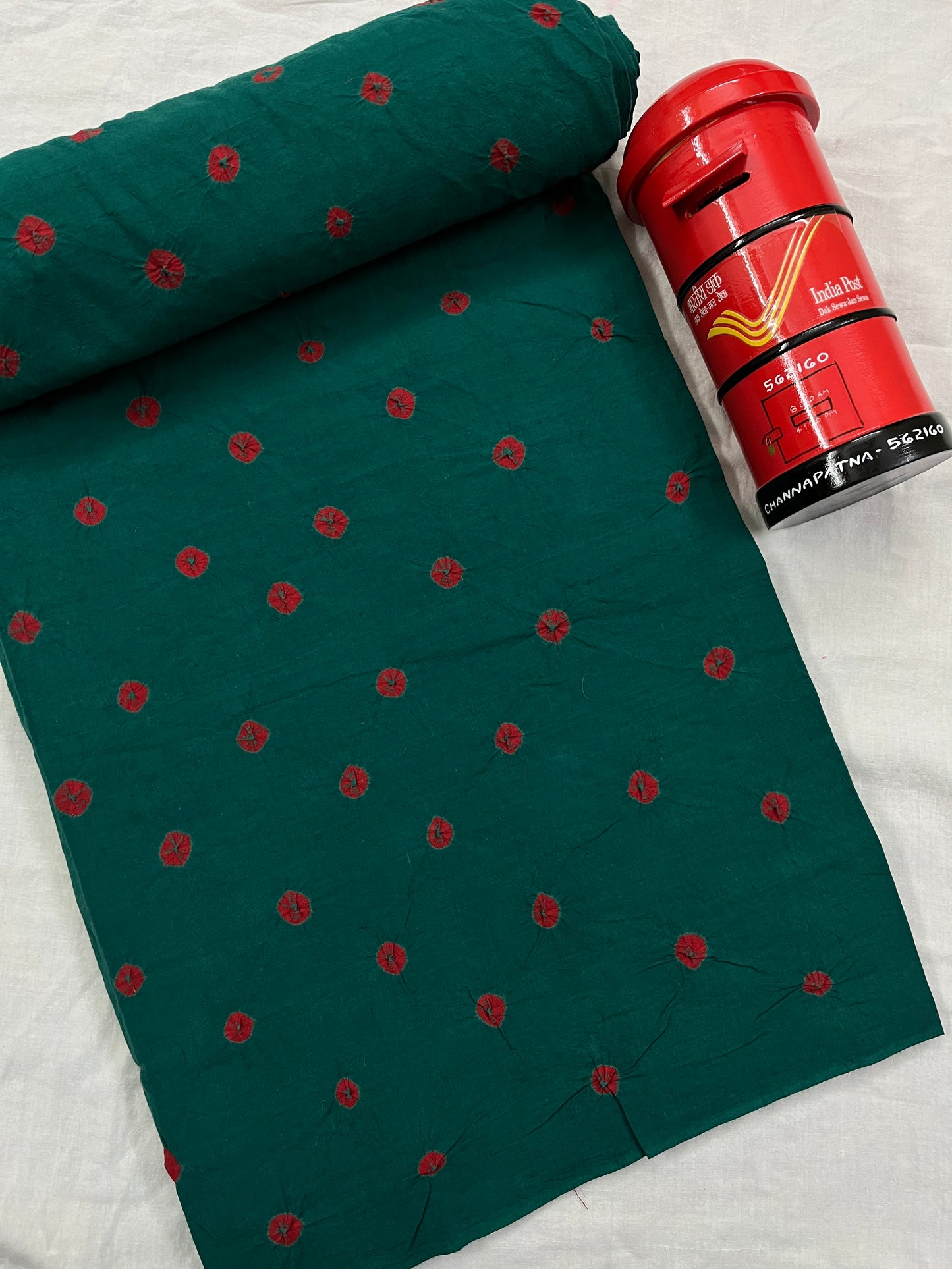 EXOTIC GREEN Bandhani Fabric