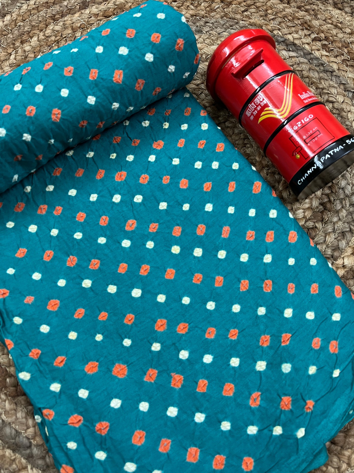 TURQUOISE Bandhani Fabric