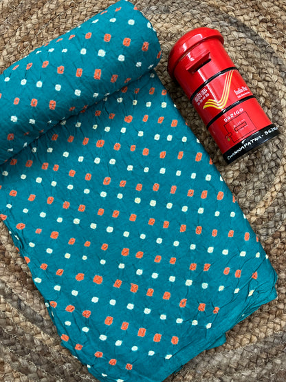 TURQUOISE Bandhani Fabric