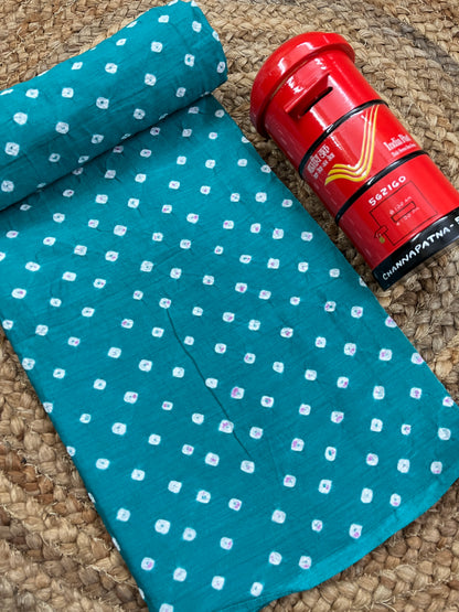 TURQUOISE Bandhani Fabric