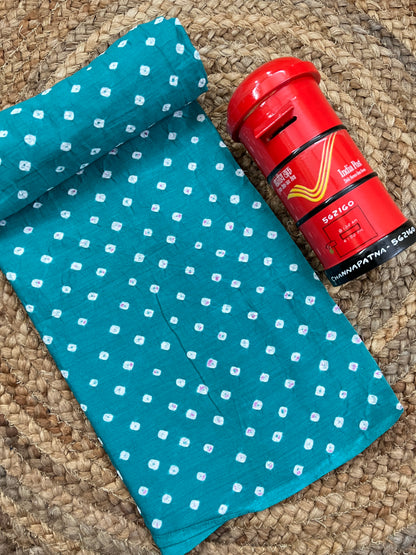 TURQUOISE Bandhani Fabric