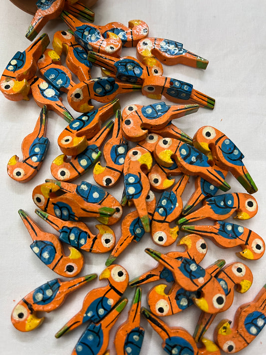 ORANGE Parrot Buttons