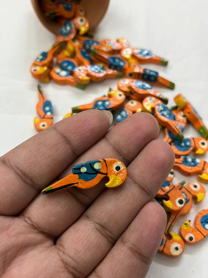 ORANGE Parrot Buttons