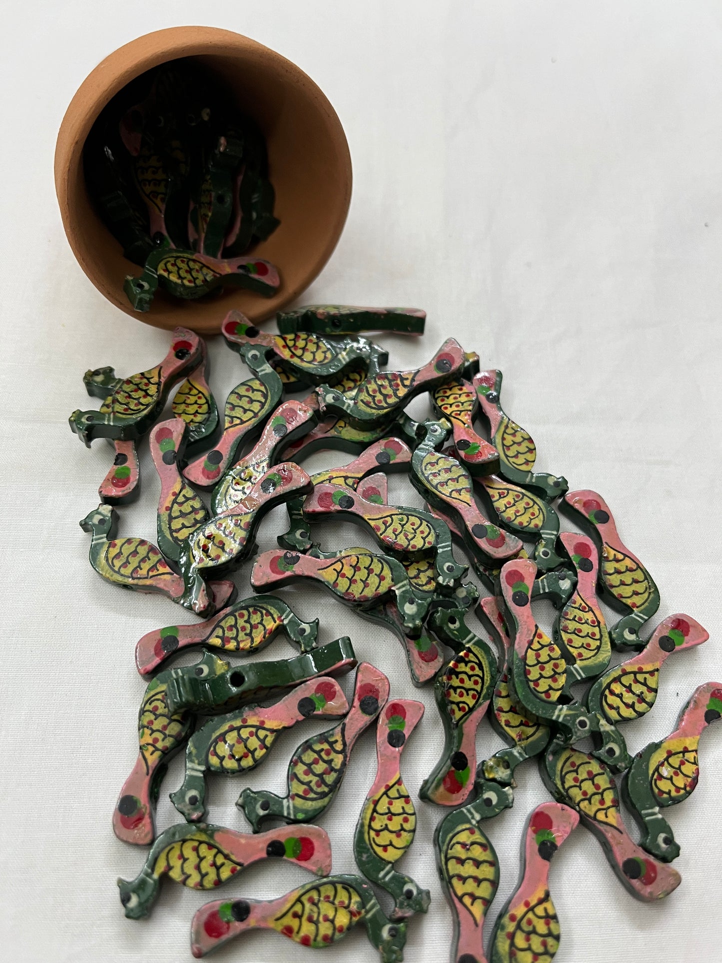 GREEN Peacock Buttons