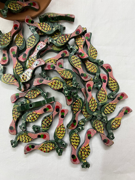 GREEN Peacock Buttons