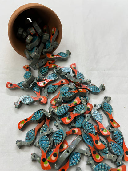 BLUE Peacock Buttons