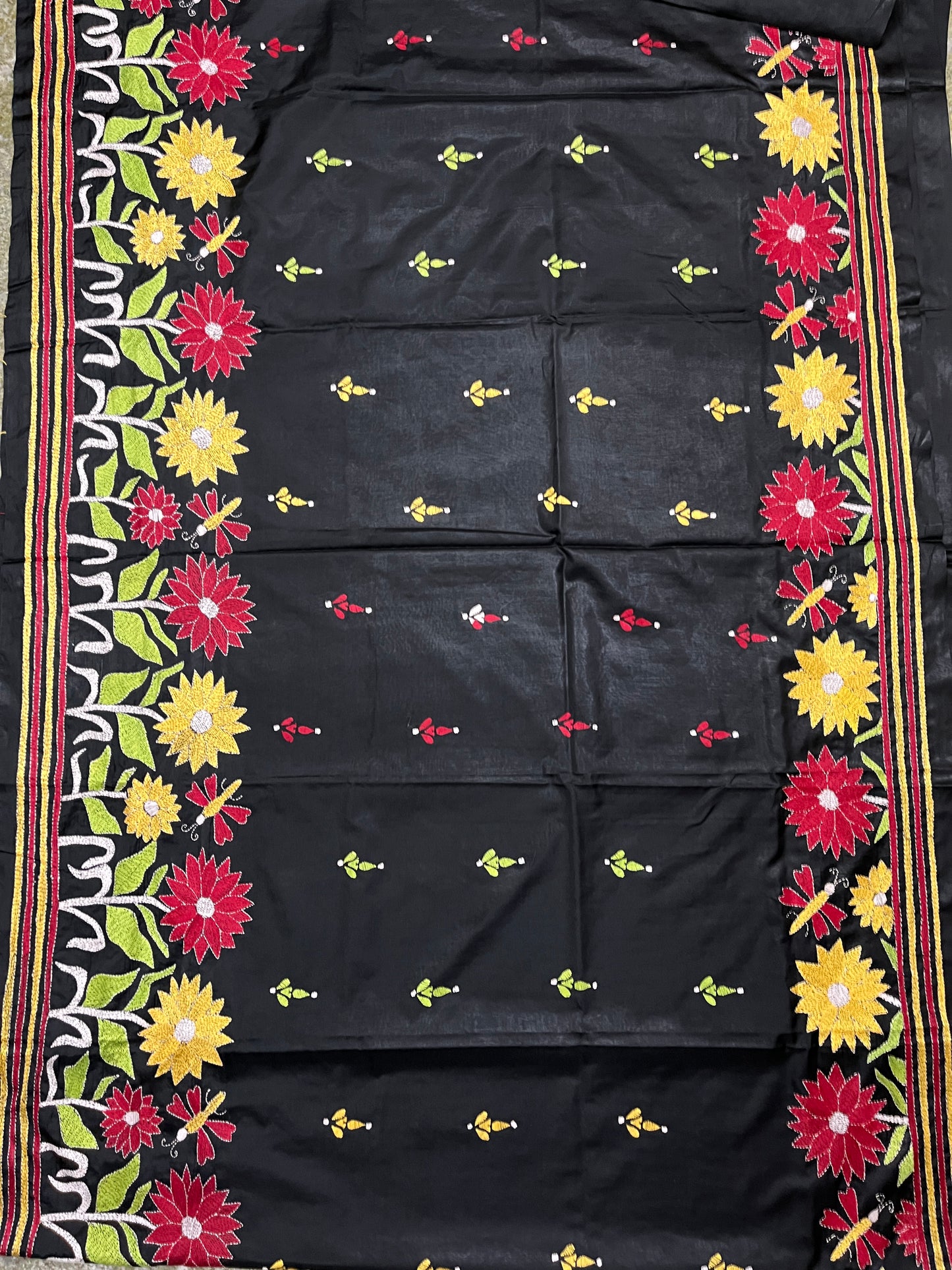 SUNFLOWER Kanthawork Saree