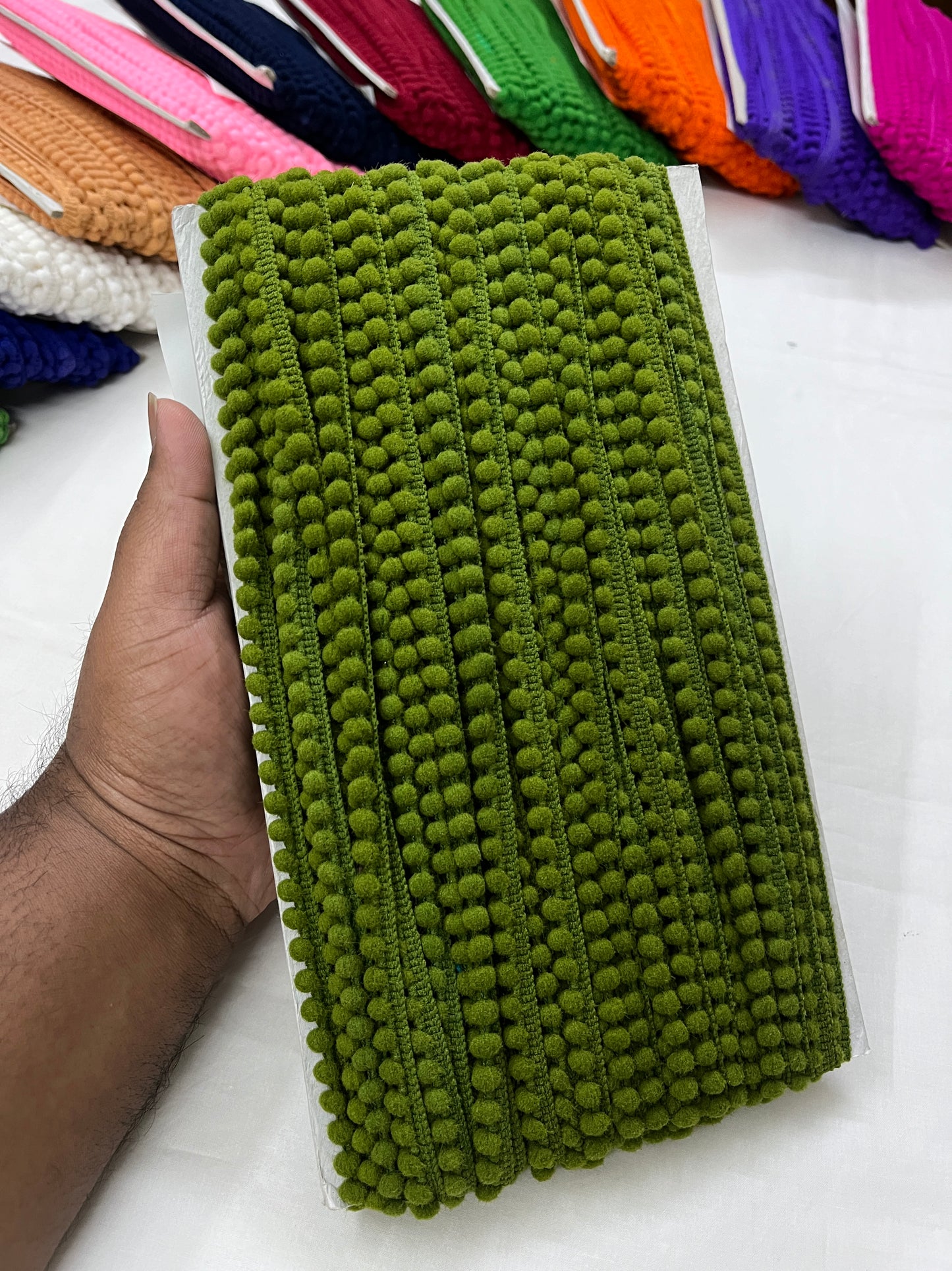 Pompom Lace - MEHNDI GREEN