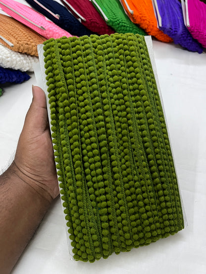 Pompom Lace - MEHNDI GREEN