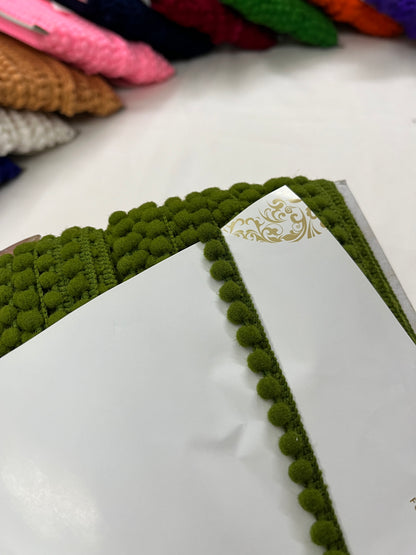Pompom Lace - MEHNDI GREEN