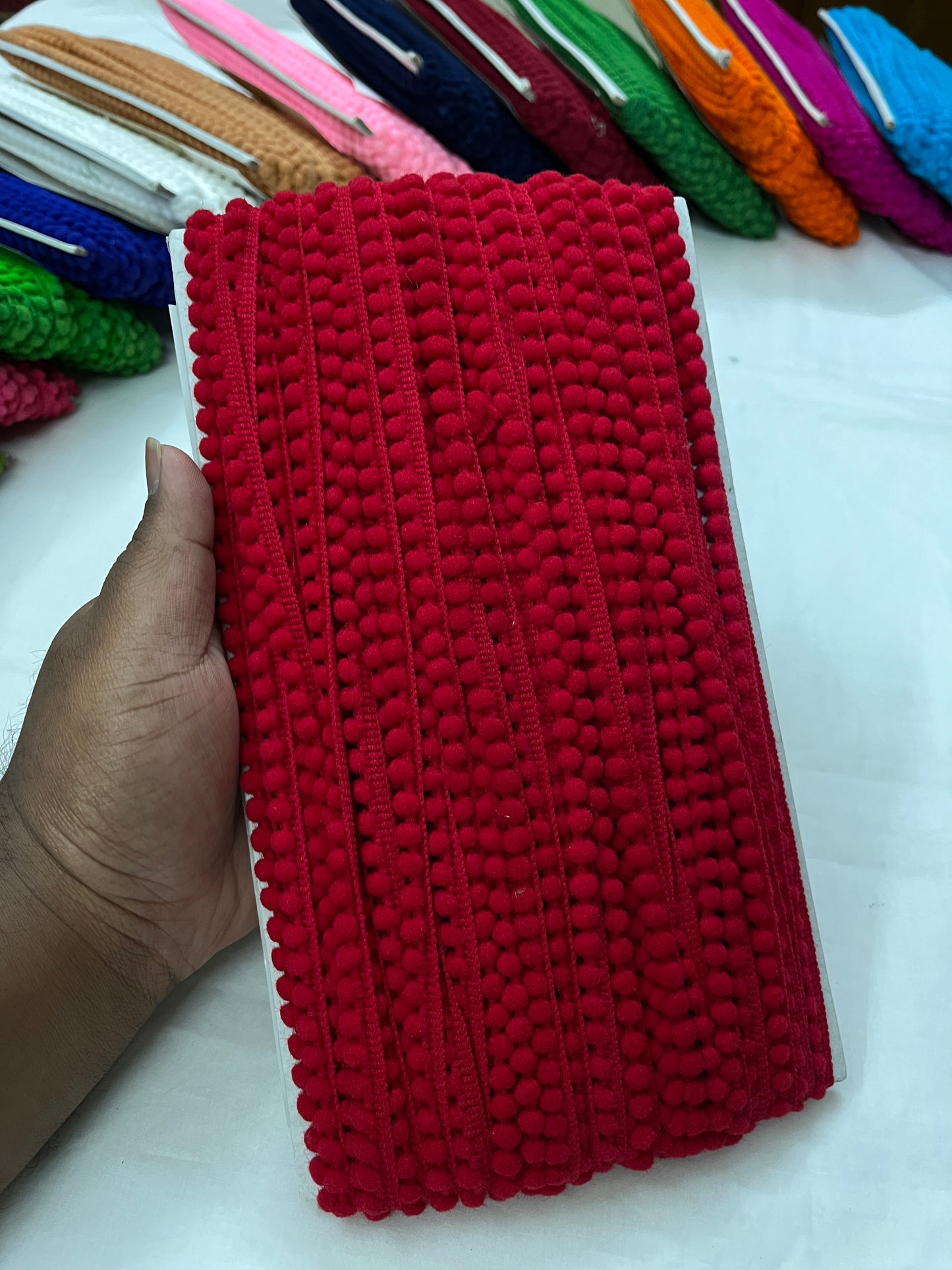 Pompom Lace - MAROON