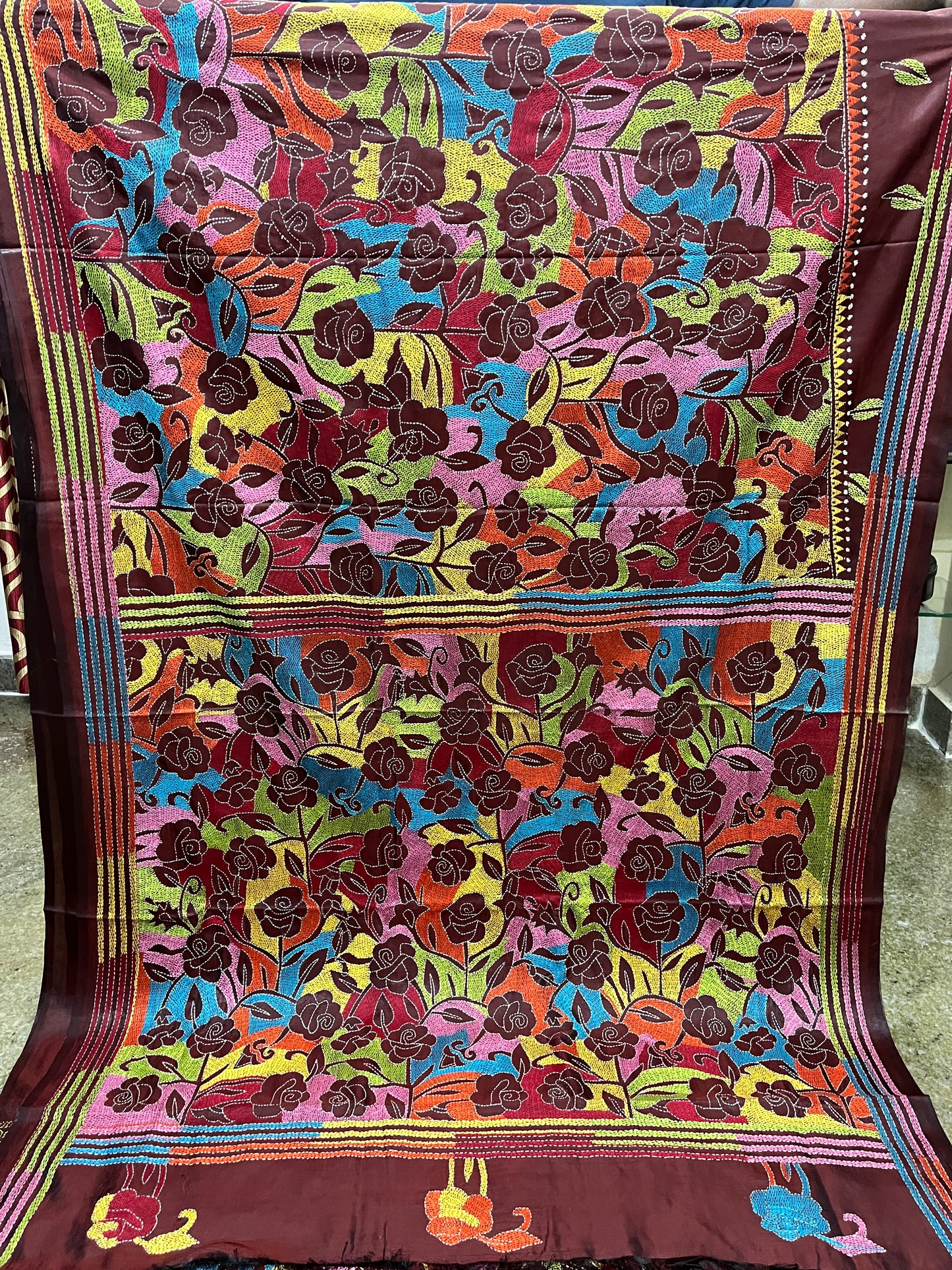 GULAABO Kanthawork Saree