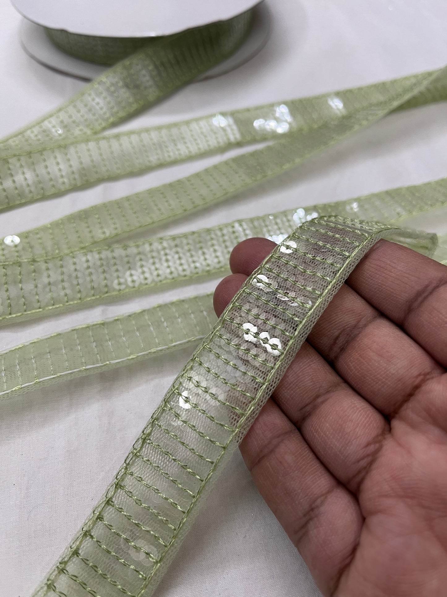 Sequins Lace - LIGHT GREEN