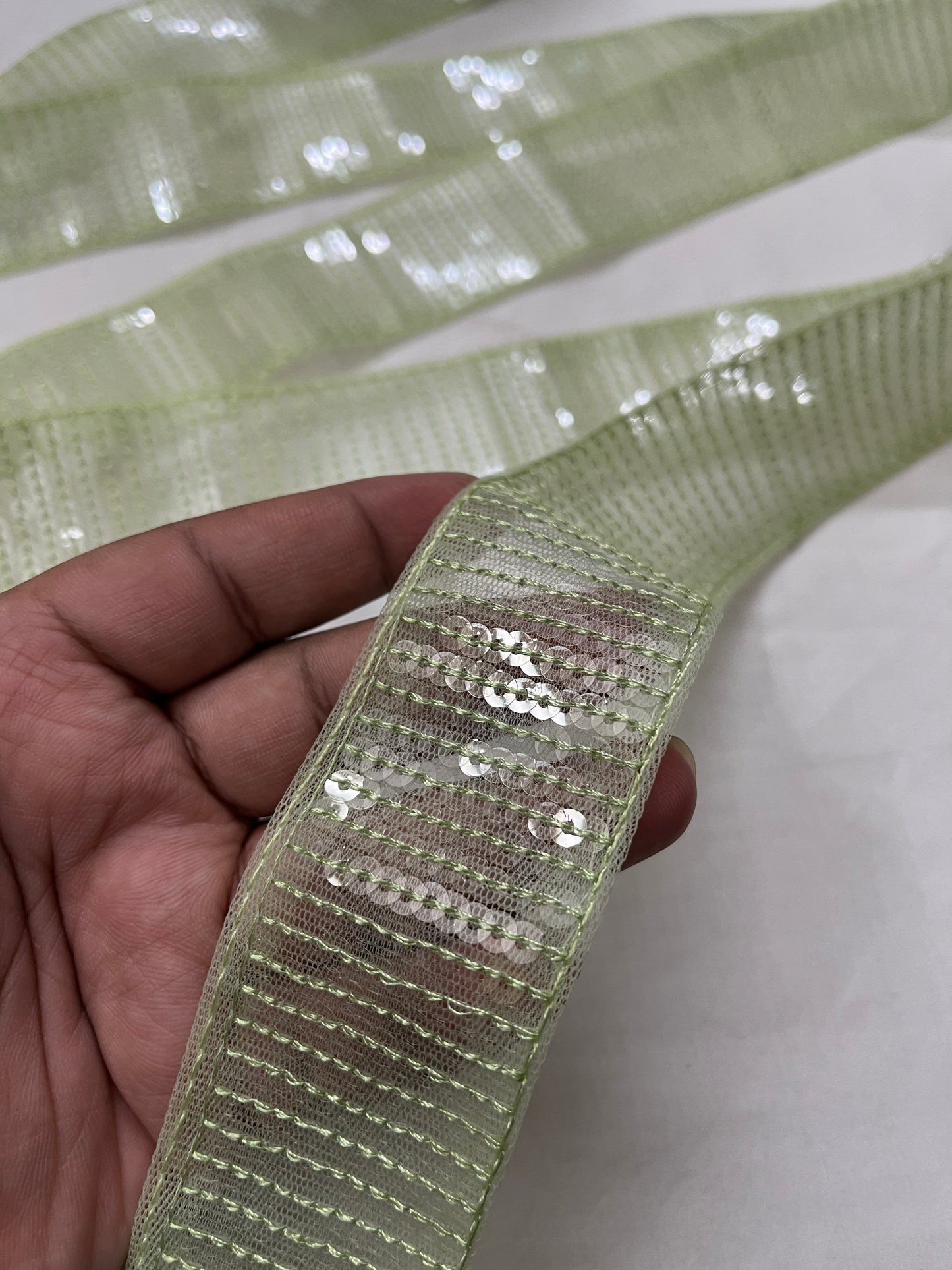 Sequins Lace - LIGHT GREEN