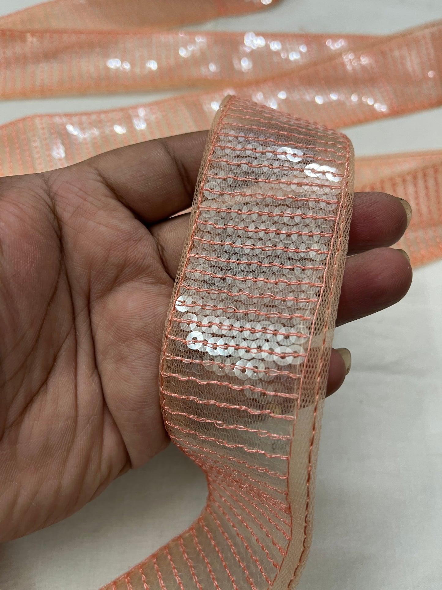 Sequins Lace - PEACH