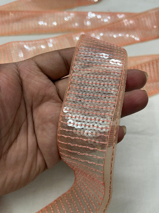 Sequins Lace - PEACH