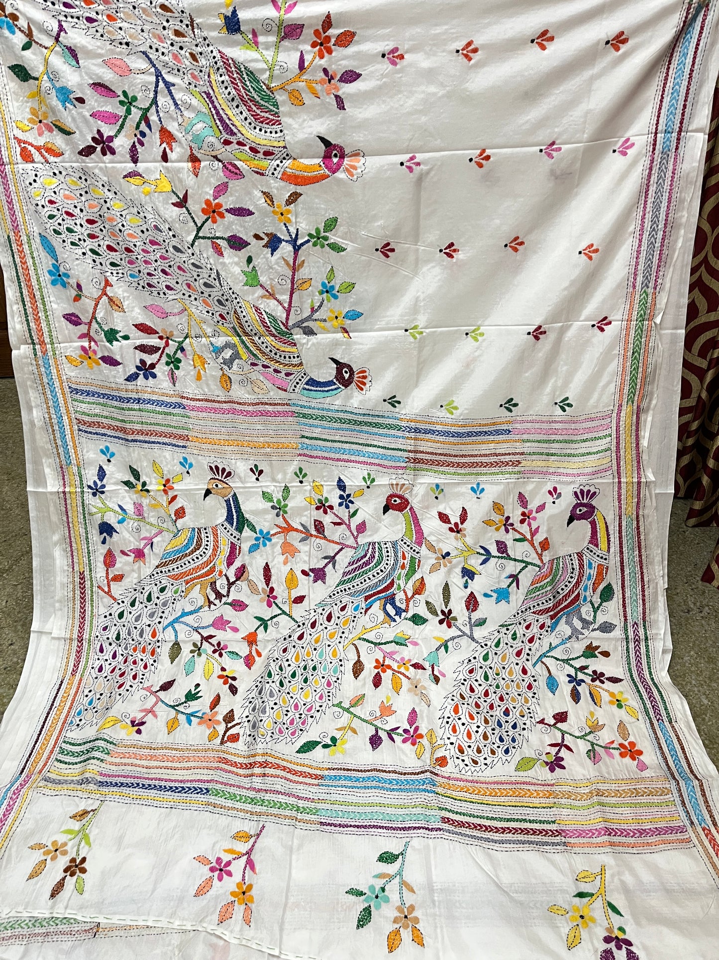 PEACOCK Kanthawork Saree