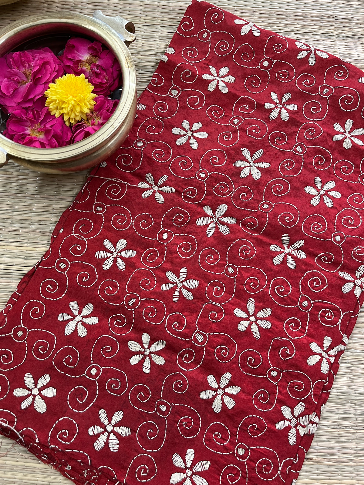 SKABP55 Art Silk Allover Kanthawork Blouse Piece