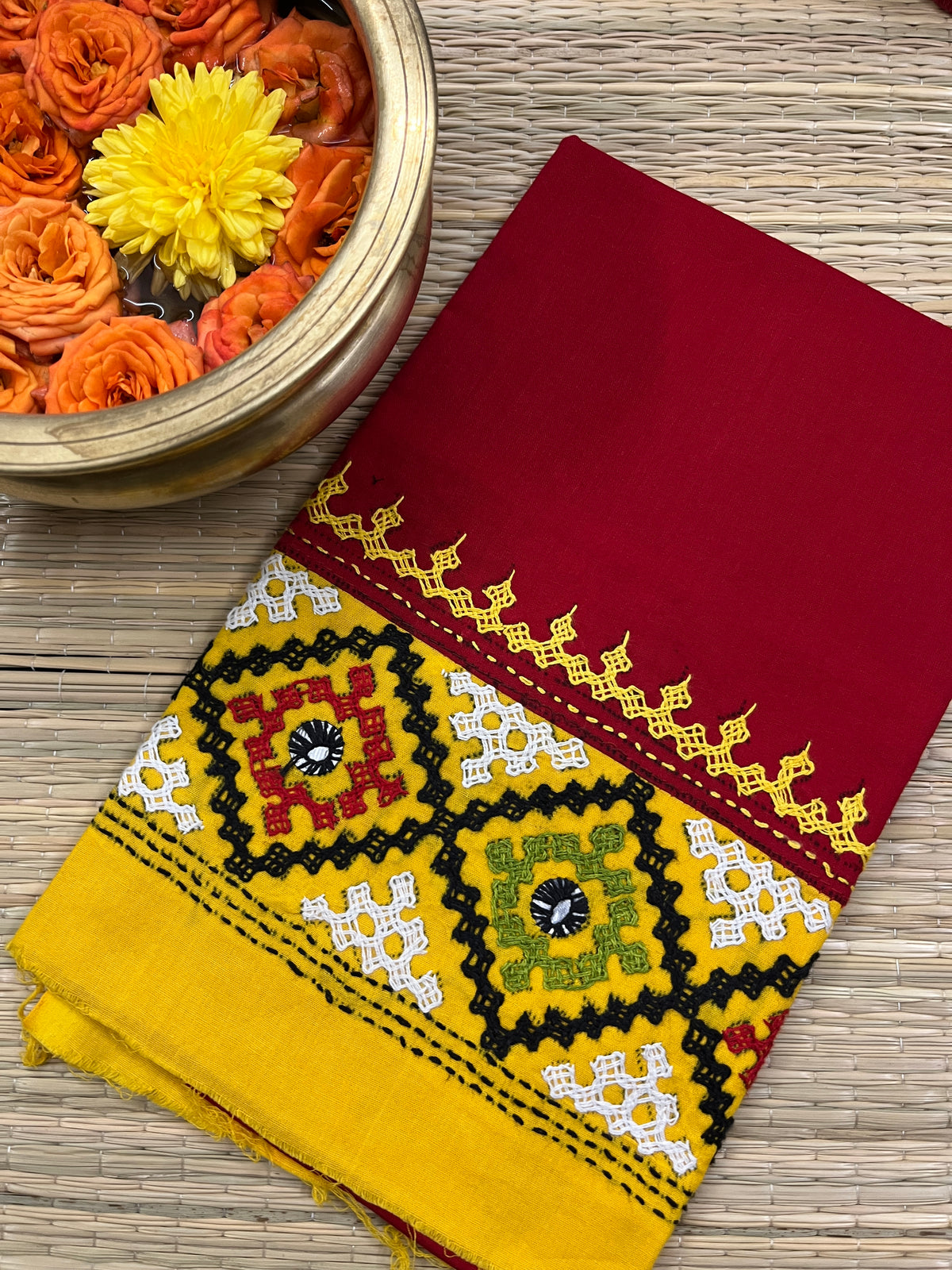 DKUBP41 Dual Color Kutchwork Blouse Piece