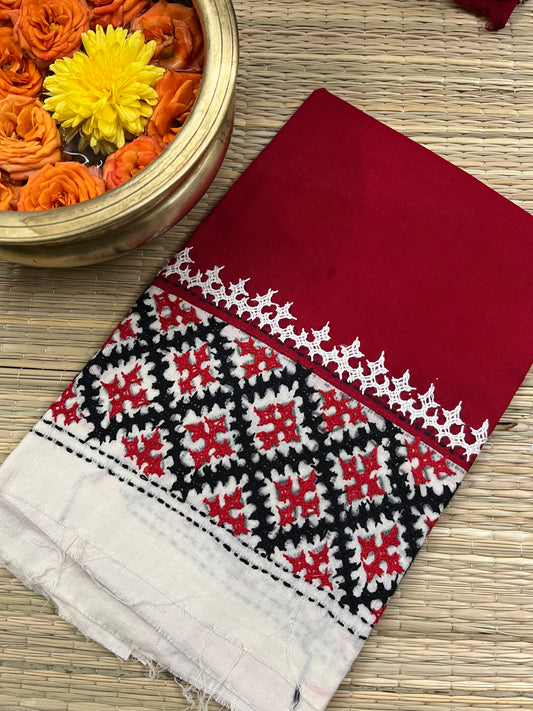 DKUBP47 Dual Color Kutchwork Blouse Piece