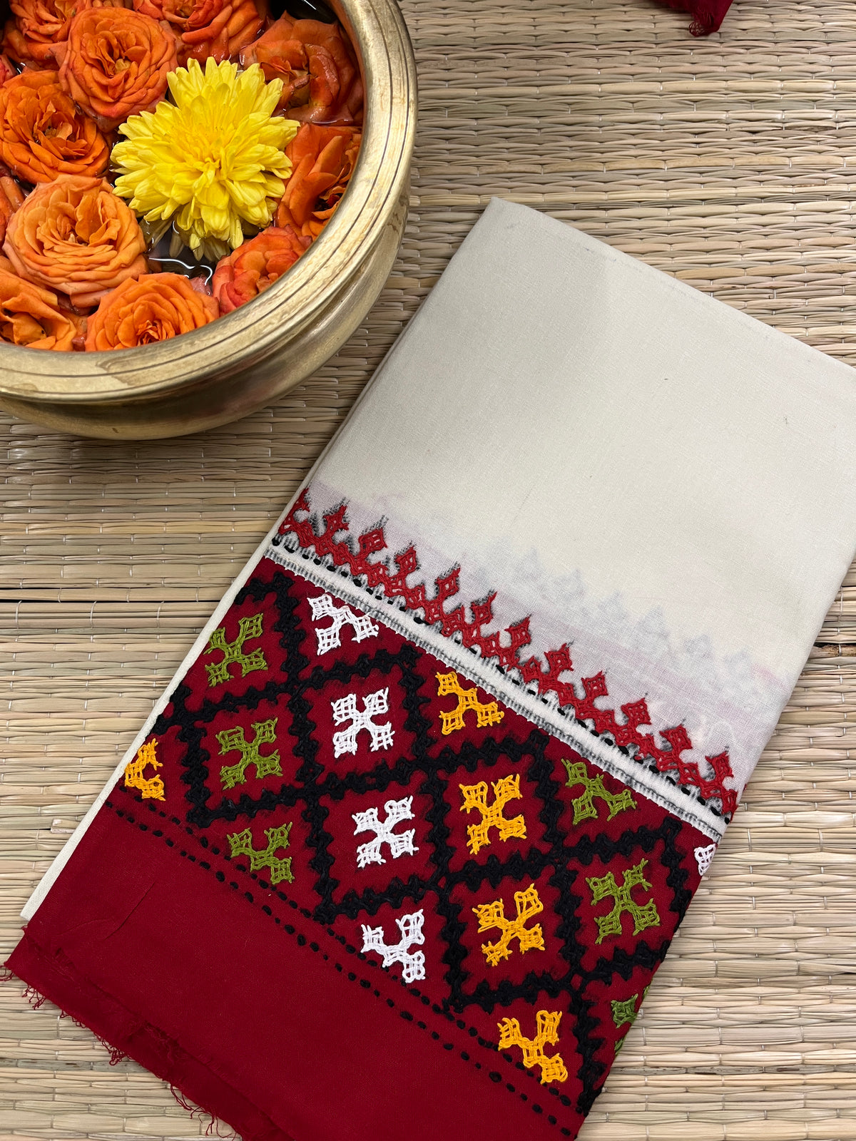 DKUBP53 Dual Color Kutchwork Blouse Piece