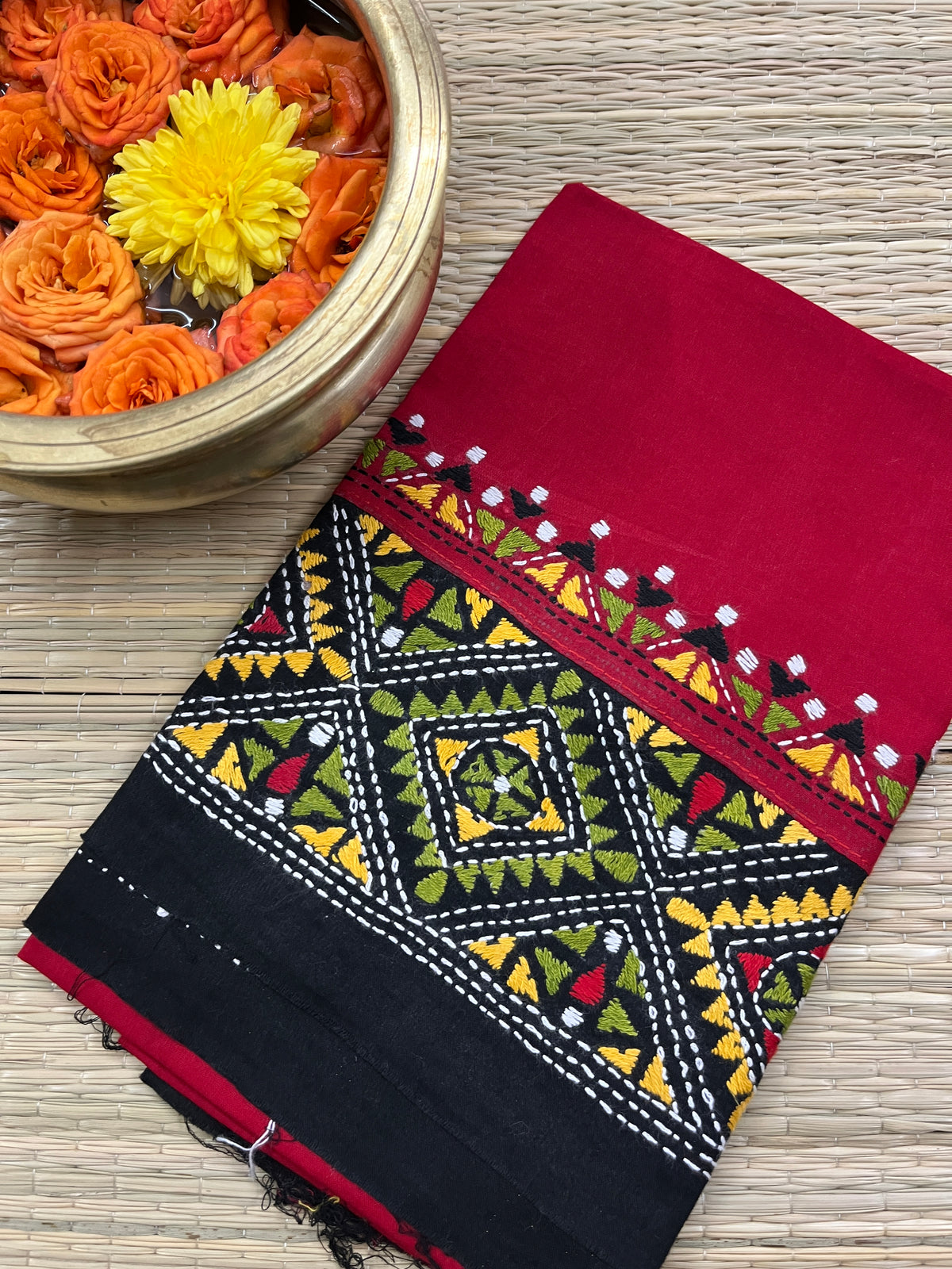 DKABP65 Dual Color Kanthawork Blouse Piece