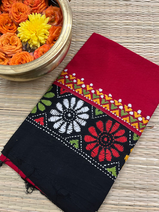 DKABP67 Dual Color Kanthawork Blouse Piece