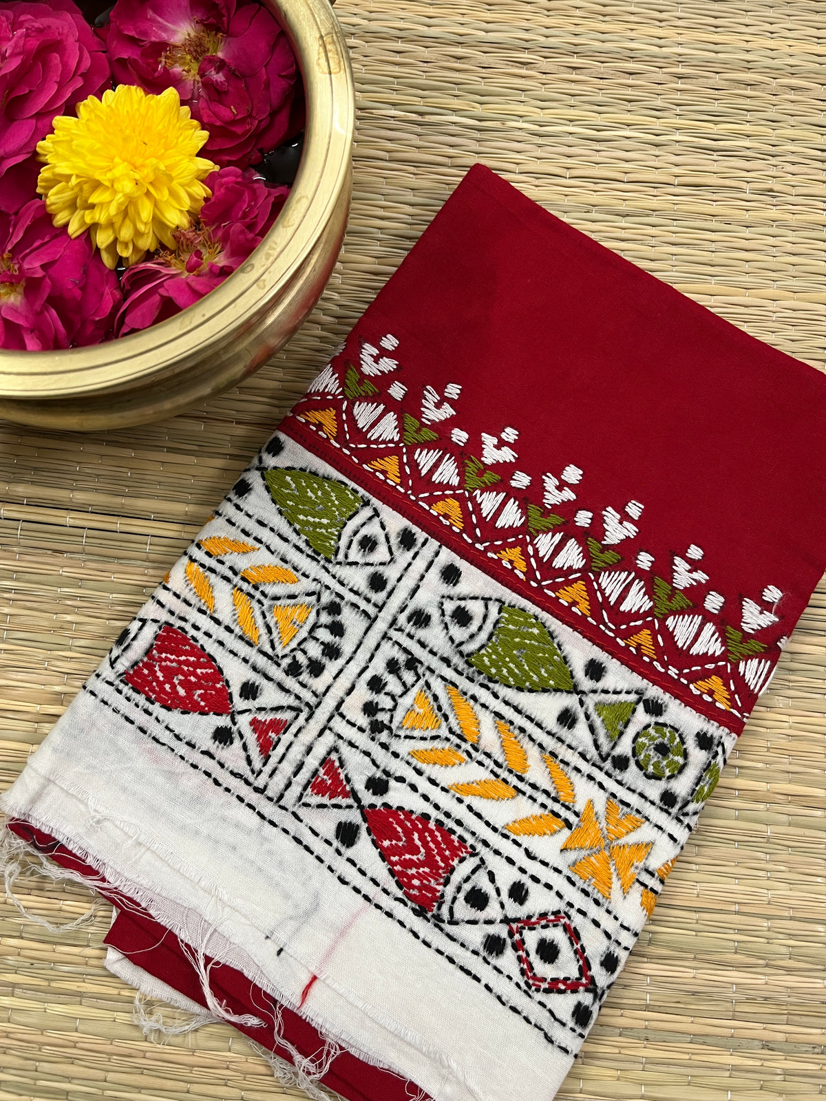 DKABP71 Dual Color Kanthawork Blouse Piece