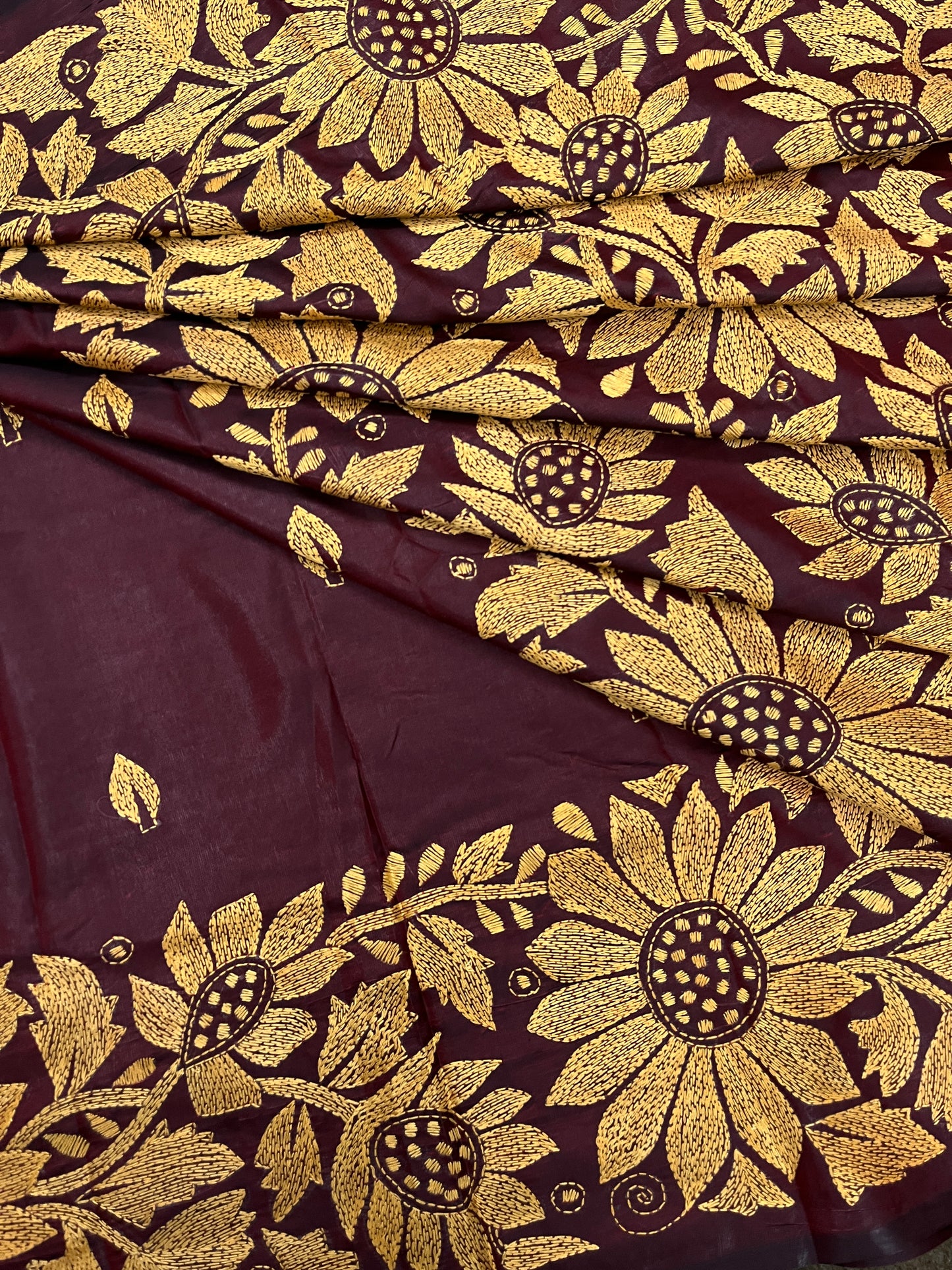 SUNFLOWER Kanthawork Saree