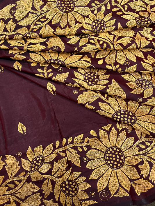 SUNFLOWER Kanthawork Saree
