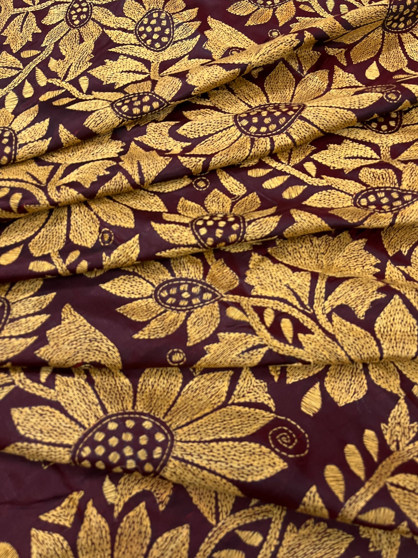 SUNFLOWER Kanthawork Saree
