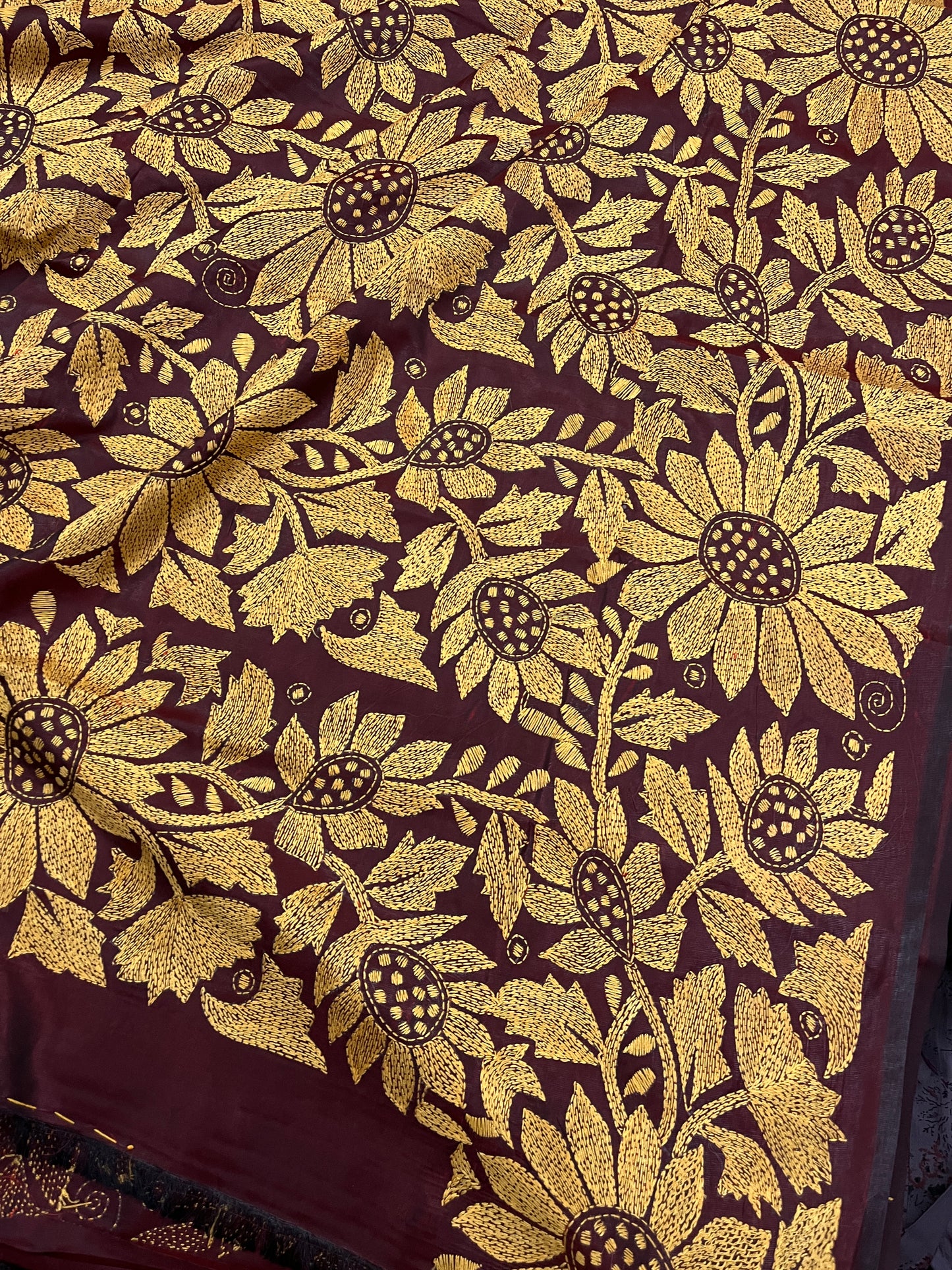 SUNFLOWER Kanthawork Saree