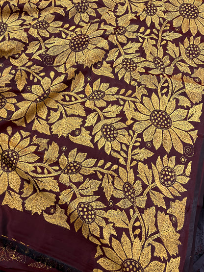 SUNFLOWER Kanthawork Saree