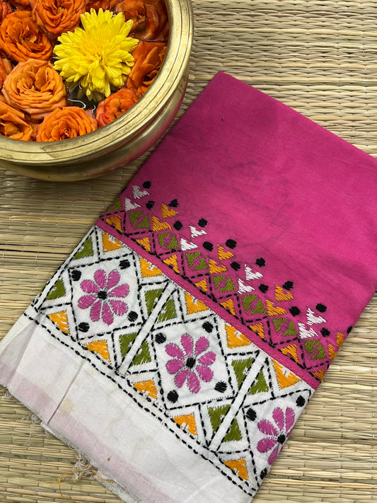DKABP78 Dual Color Kanthawork Blouse Piece