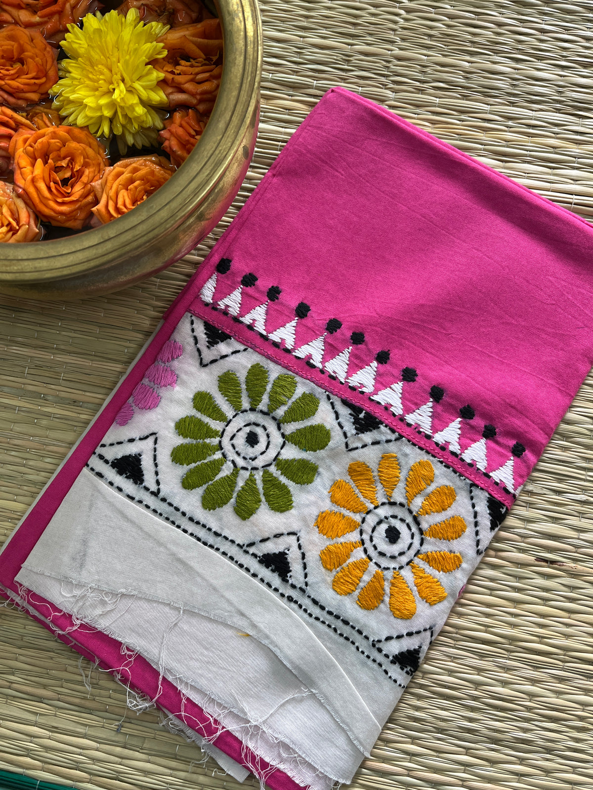 DKABP90 Dual Color Kanthawork Blouse Piece